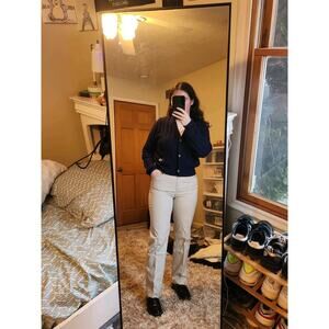 Jones New York Khaki Stretch Chino Pants, Petite Size 4, Beige Cotton Blend